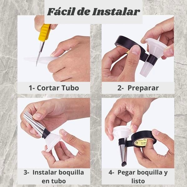 KIT DE BOQUILLA PARA SELLAR CON SILICONA FÁCIL - ENVÍO GRATIS